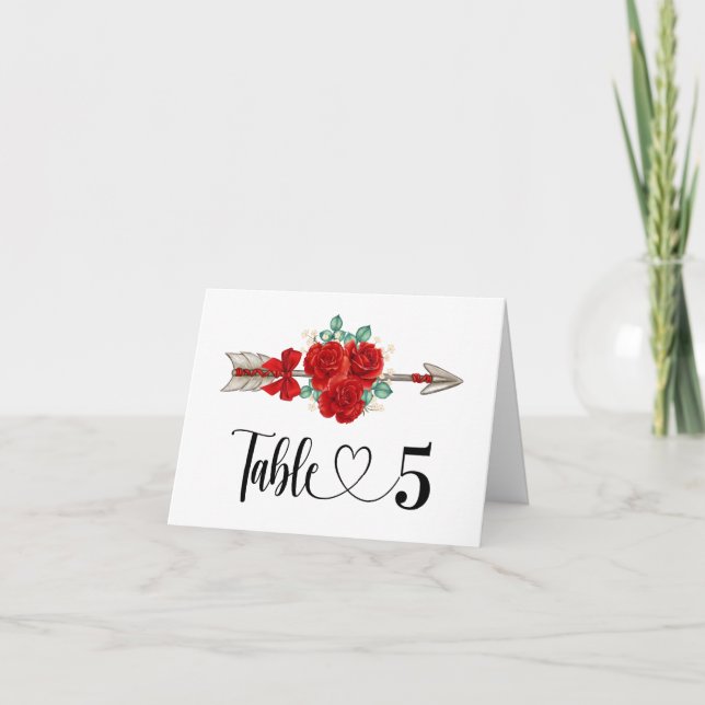 Agradecimiento Tarjeta de número de TABLA plegada (Anverso)