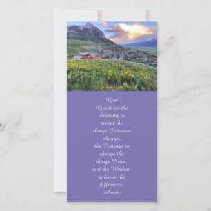 Agradecimiento Tarjeta de oración conmemorativa de montaña floral