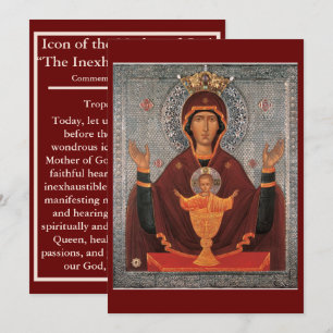 Agradecimiento tarjeta de oración de Madre de Dios-Cáliz inagotab