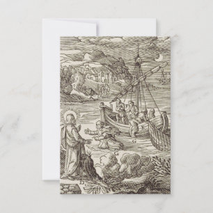 Agradecimiento Tarjeta de oración de San Pedro caminando sobre el
