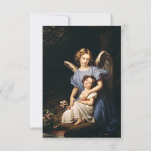Agradecimiento Tarjeta de oración del Ángel de la Guarda con Niño
