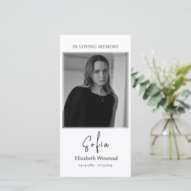 Agradecimiento Tarjeta de oración funeraria, tarjeta católica (Anverso de pie)