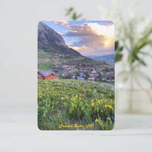 Agradecimiento Tarjeta de oración memorial de montaña floral púrp