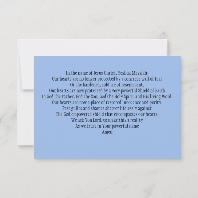 Agradecimiento Tarjeta de oración: para fortalecer nuestros escud (Anverso)
