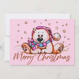 Agradecimiento Tarjeta de oso mate Christmas Cute