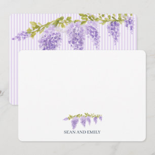 Agradecimiento Tarjeta de Papelería de Flores de Wisteria Persona
