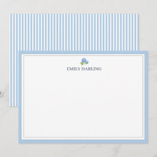 Agradecimiento Tarjeta de Papelería Náutica con Logo de Hortensia