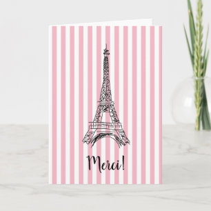 Agradecimiento Tarjeta de París de la torre Eiffel de Merci