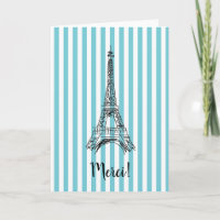 Tarjeta de París de la Torre Eiffel Turquoise