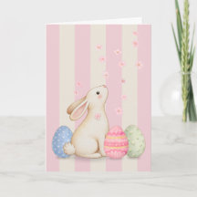 Tarjeta de Pascua 5x7 Conejo de Primavera y Huevos