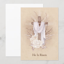 Tarjeta de Pascua. Cruz Floral. Está levantado