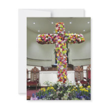 Tarjeta de Pascua Cruz Hermosa Cubierta de Flores