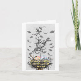 Agradecimiento Tarjeta de Pascua divertida pequeña doblada de 4" 