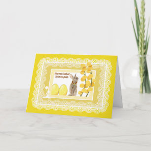Agradecimiento Tarjeta de Pascua en Amarillo para Hairstylist