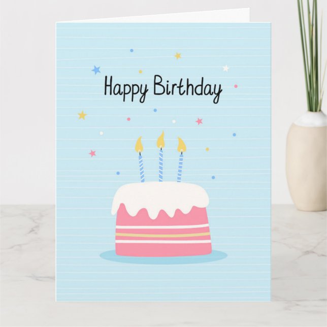 Agradecimiento Tarjeta de pastel de cumpleaños feliz (Anverso)