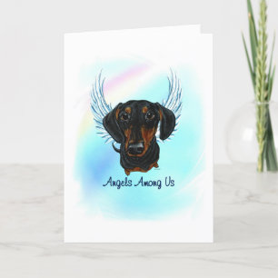 Agradecimiento Tarjeta de pérdida de Mascota Angel Dog Negro y Ta