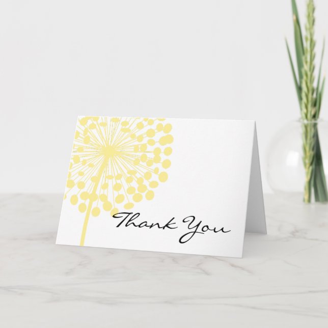 Agradecimiento Tarjeta de Personalizable Dandelion amarilla (Anverso)