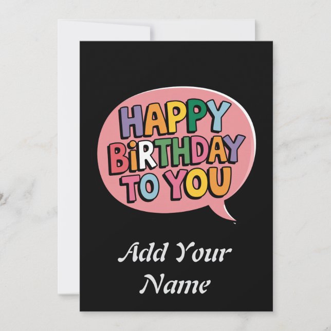 Agradecimiento Tarjeta de personalizable de cumpleaños feliz (Anverso)