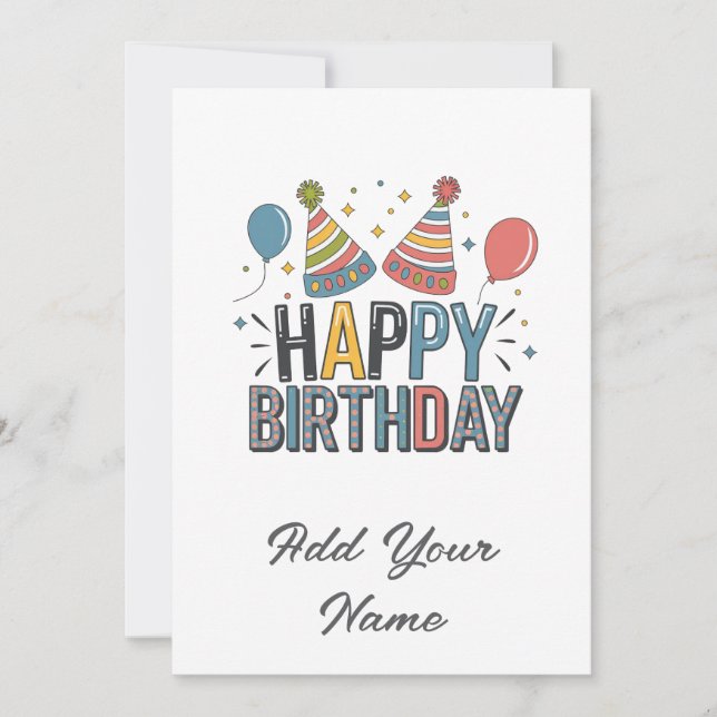 Agradecimiento Tarjeta de personalizable de cumpleaños feliz (Anverso)