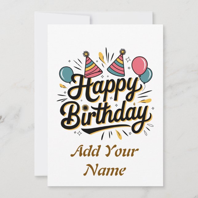 Agradecimiento Tarjeta de personalizable de cumpleaños feliz (Anverso)