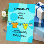 Agradecimiento Tarjeta de Personalizable de recién nacido Boy Fel<br><div class="desc">tarjeta de felicitaciones de recién nacido boy,  fácilmente podrías personalizar el texto y presentarte con tu propia</div>