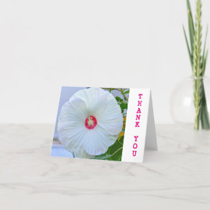 Agradecimiento TARJETA DE personalizable "GRACIAS"/HIBISCO BLANCO