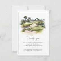 Tarjeta de pésame por funeral de campo de golf en