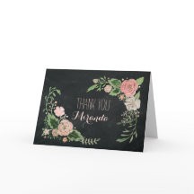 Tarjeta de pizarra floral