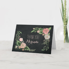 Agradecimiento Tarjeta de pizarra floral