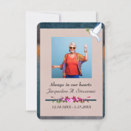 Agradecimiento Tarjeta de plegaria de la celebración de la vida