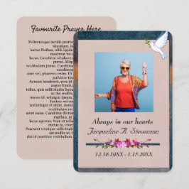 Agradecimiento Tarjeta de plegaria de la celebración de la vida