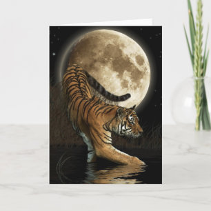 Agradecimiento Tarjeta de poema Bengal TIGER & Moon Animal Rights