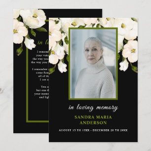 Agradecimiento Tarjeta de poema conmemorativa del funeral de foto