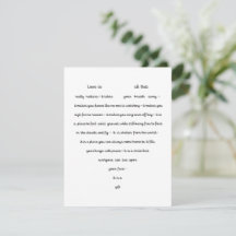 Tarjeta de poesía con forma de corazón