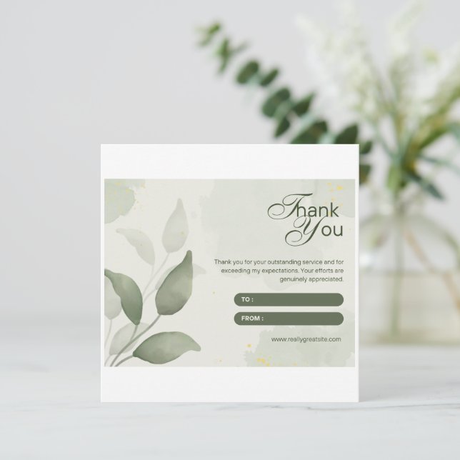 Agradecimiento tarjeta de presentación de thanku (Anverso de pie)