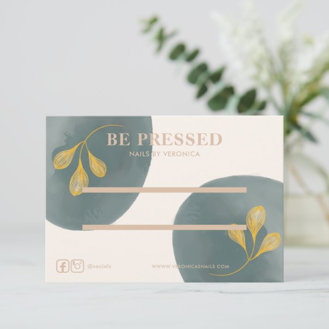 Agradecimiento Tarjeta de presentación para uñas de prensa Chic G (Anverso de pie)