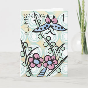 Agradecimiento Tarjeta de primavera de las estaciones de Mah Jong