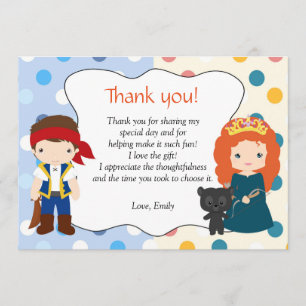 Agradecimiento Tarjeta de princesa Thank You Note Personalised