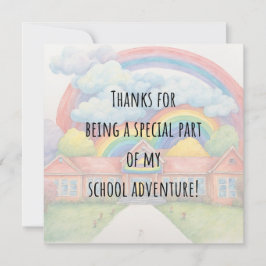 Agradecimiento Tarjeta de profesor de arte con el moderno arcoiri