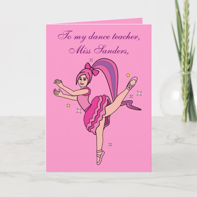 Agradecimiento Tarjeta de profesor de danza de agradecimiento: Pe (Anverso)