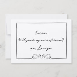 Agradecimiento Tarjeta de propuesta de doncella de honor estética