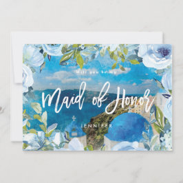 Agradecimiento Tarjeta de propuesta de honra floral Santorini