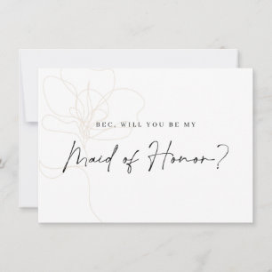 Agradecimiento Tarjeta de propuesta de Rosa ilustrada para la dam