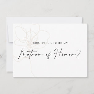 Agradecimiento Tarjeta de propuesta de Rosa ilustrada para la dam