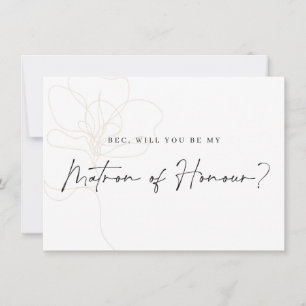 Agradecimiento Tarjeta de propuesta de Rosa ilustrada para la dam