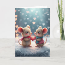 Tarjeta de ratón romántico