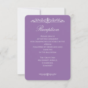 Agradecimiento Tarjeta de recepción de boda de estilo Regencia pú