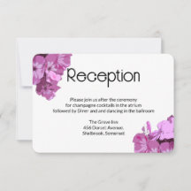 Tarjeta de recepción de boda floral rosa moderna