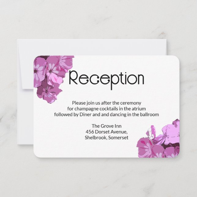 Agradecimiento Tarjeta de recepción de boda floral rosa moderna (Anverso)