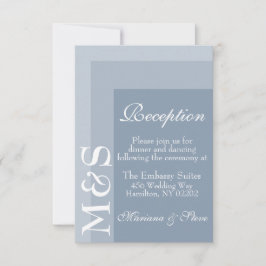 Agradecimiento Tarjeta de recepción de boda simple moderna azul p
